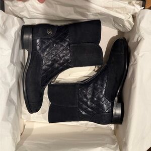 CHANEL Quilted Leather Boots